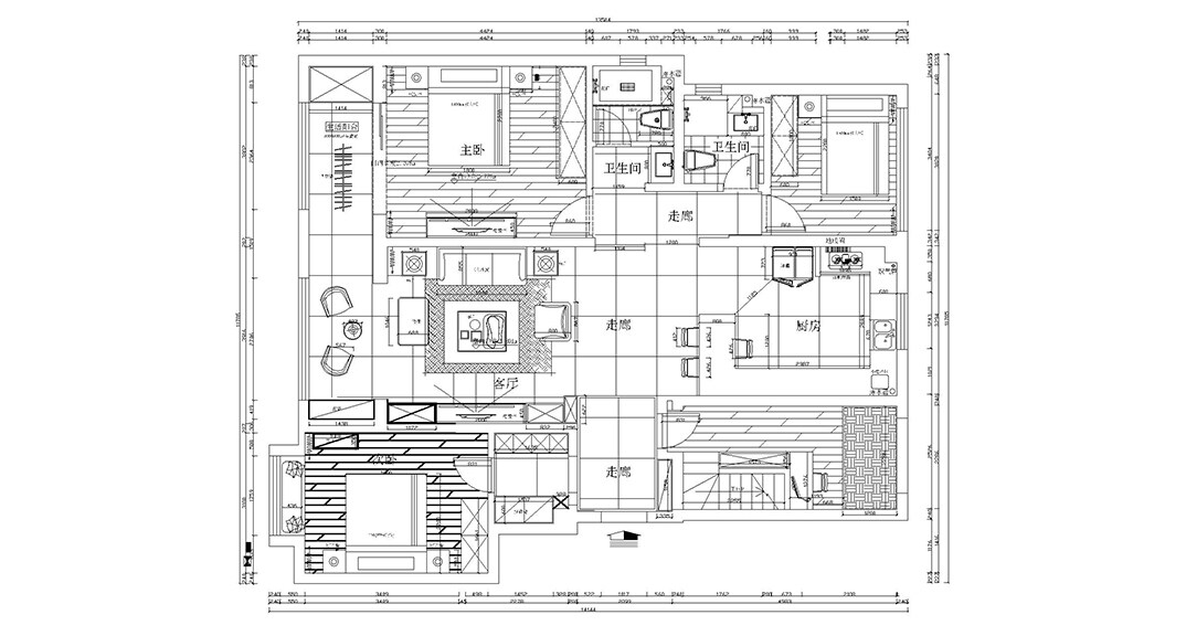 卓越皇后道103㎡三室二廳戶型平面布局圖.jpg