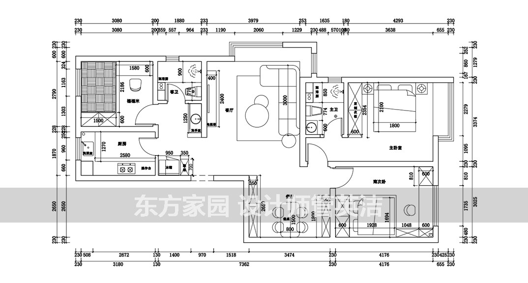 魯商藍(lán)岸國際127㎡三室二廳戶型平米布局圖.jpg